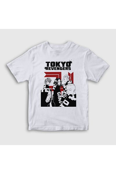Presmono Tricou unisex pentru copii White Gang V2 Anime Tokyo Revengers259899tt