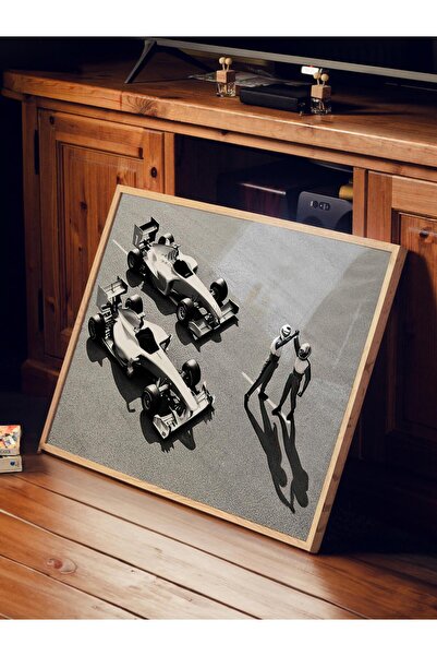 Postifull Race Winning Framed Painting, Wooden Frame and Poster, Horizontal Wall Painting Comfort Series No:108392