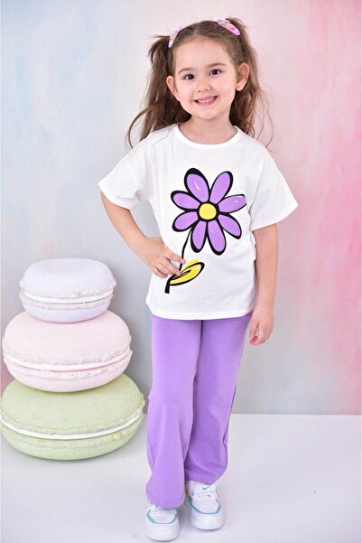 EXTRAÇARŞI Σετ σερβιτόρου κοριτσιού Daisy Printed Crew Neck 4/12 Years Old