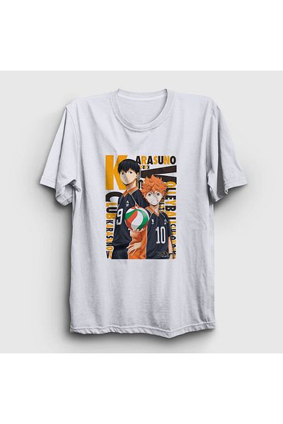 Presmono Μπλουζάκι Unisex White Team Karasuna Volleyball Anime Haikyu 237817 ττ
