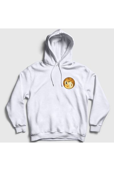 Presmono Unisex Λευκό φούτερ με κουκούλα Dogecoin Bitcoin 263557 ττ
