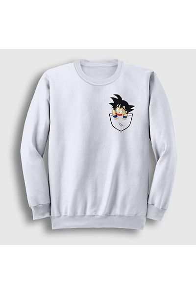 Presmono Φούτερ Unisex White Pocket Goku Anime Dragon Ball 236841 ττ