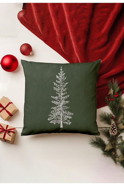 Filamente Christmas Themed Throw Pillow Cover / Christmas - Christmas Cushion Cover (Double-Sided Printed - Hidden Zipper)