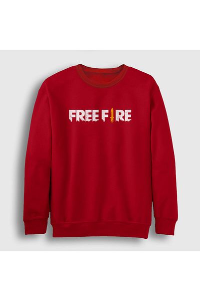 Presmono Унисекс суитшърт с червено лого Free Fire 233499tt