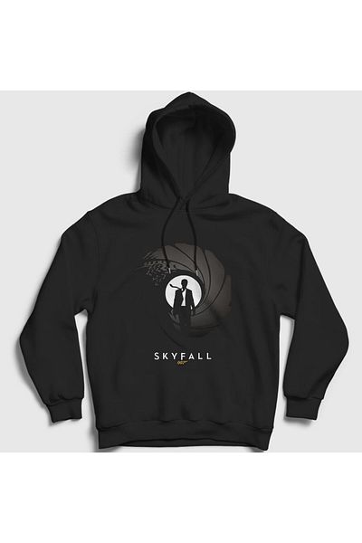 Presmono Unisex Μαύρο φούτερ με κουκούλα ταινίας Skyfall James Bond 258253 ττ