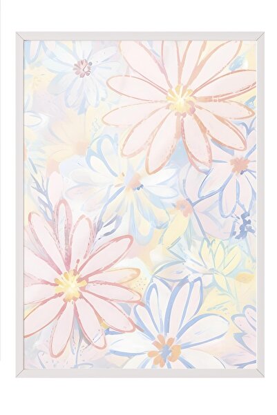 Postifull Crowded Blossom Çerçeveli Tablo, Beyaz Çerçeve ve Poster, Duvar Tab...
