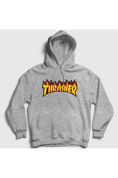 Presmono Φούτερ με κουκούλα Unisex Grey Logo V1 Thrasher 278317 ττ