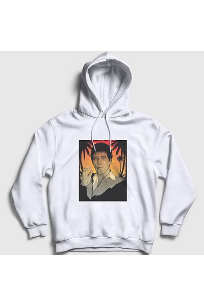 Presmono Φούτερ με κουκούλα Unisex White Hawaii Movie Scarface 250899 ττ