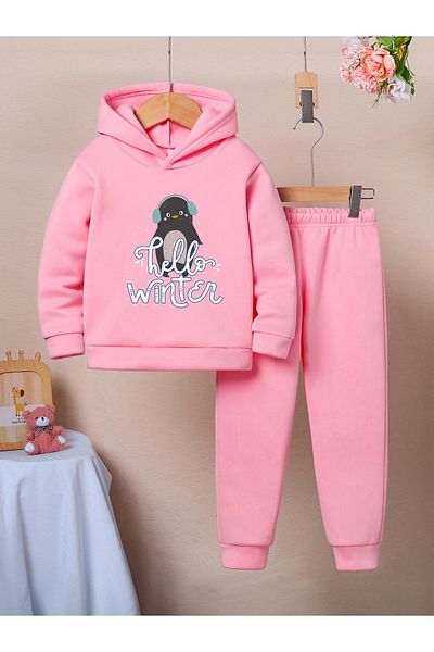 Let's Wear طقم بدلة رياضية مدمجة فاخرة للأطفال من Hello Winter - طقم رياضي مكون من قطعتين
