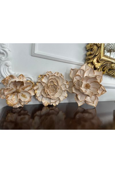 busraconcept Duvar çiçek Lotus 3 lü dekoratif duvar çiçek seti 30cm ,21cm ve ...