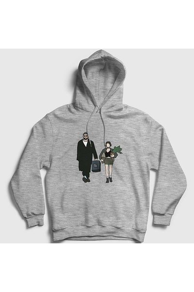 Presmono Φούτερ με κουκούλα Unisex Grey Walk Film Leon 247602 ττ