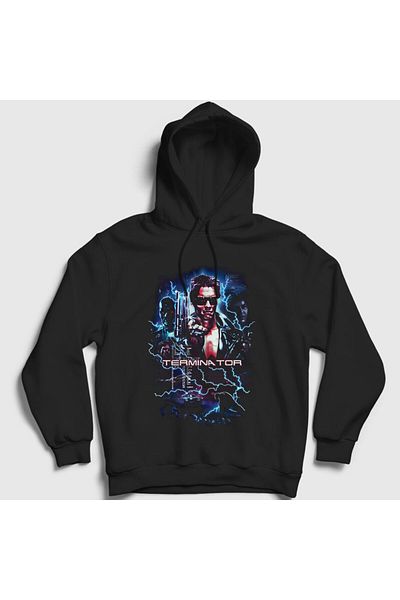 Presmono Unisex Μαύρη ταινία ταξιδιού στο χρόνο The Terminator Hooded φούτερ 254917 ττ