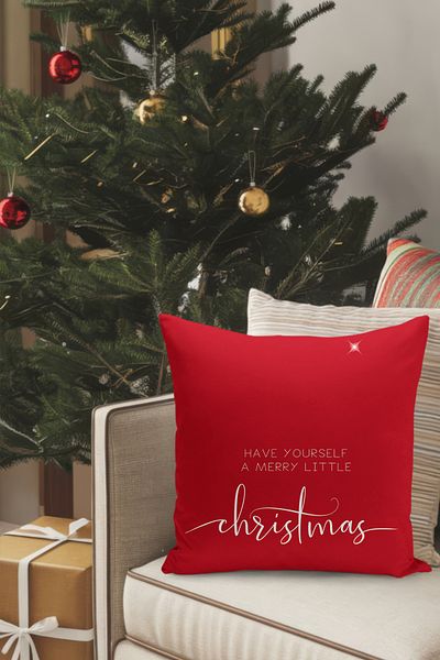 Filamente Christmas Themed Throw Pillow Cover / Christmas - Christmas Cushion Cover (Double-Sided Printed - Hidden Zipper)