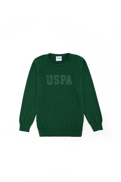 U.S. Polo Assn. Плетена пуловер с кръгло деколте за момче