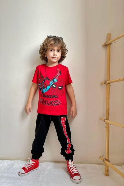 diamondstar Marvel printed spiderman Superman character bottom top boy's track suit