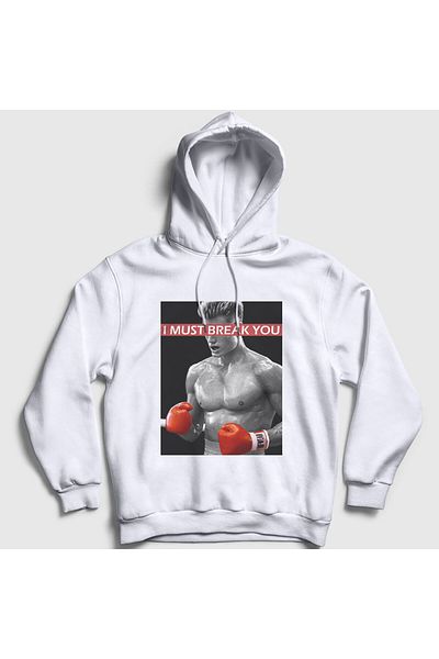 Presmono Φούτερ Unisex White Break Ivan Drago Ταινία Rocky Hooded 249539 ττ
