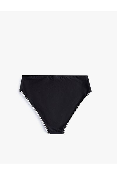 Koton Hochtaillierter Bikini-Unterteil mit Häkelstrick
