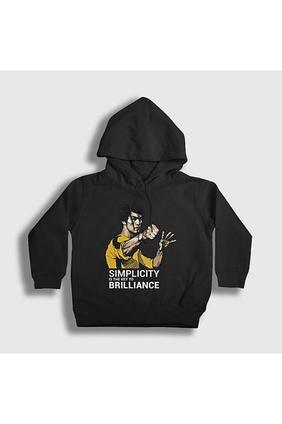 Presmono Унисекс детски суитшърт с качулка Bruce Lee в черен цвят Brilliance 256648tt
