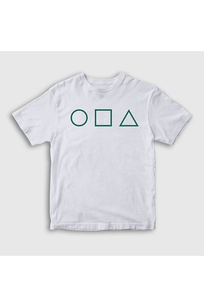 Presmono Tricou pentru copii, unisex, alb, verde, simboluri, joc calamar260388tt