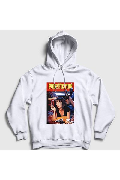 Presmono Φούτερ με κουκούλα Unisex White Mia Movie Pulp Fiction 248803 ττ
