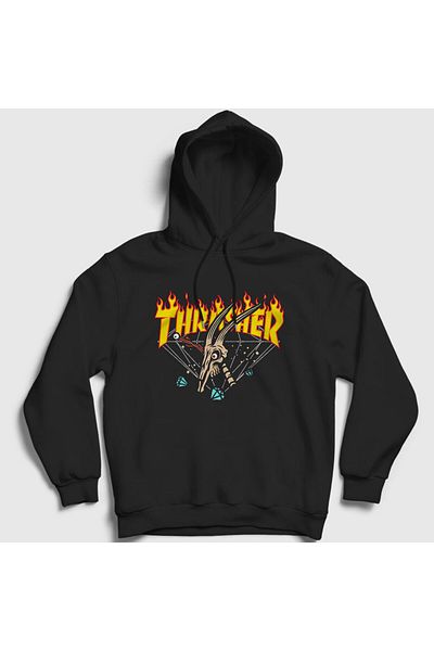 Presmono Φούτερ Unisex Black Skull Thrasher με κουκούλα 279991 ττ