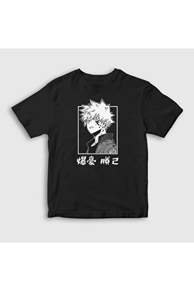 Presmono Унісекс дитячий чорний футболка Bakugo Anime Boku No Hero Academia 2...