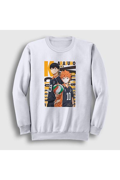 Presmono Φούτερ Unisex White Team Karasuna Volleyball Anime Haikyu 237860 ττ