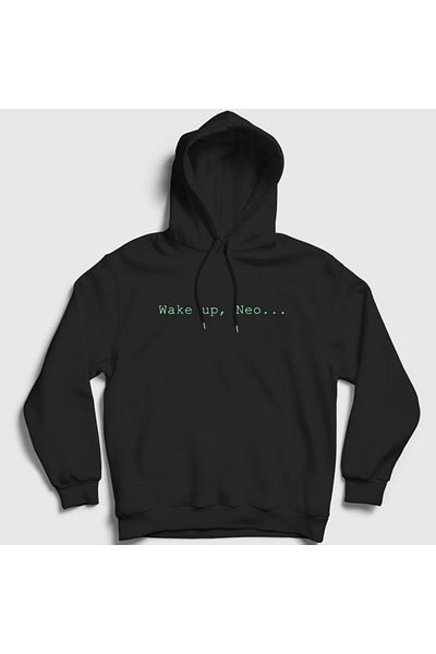 Presmono Unisex Black Wake Up Neo Ταινία The Matrix Hooded φούτερ 254101 ττ