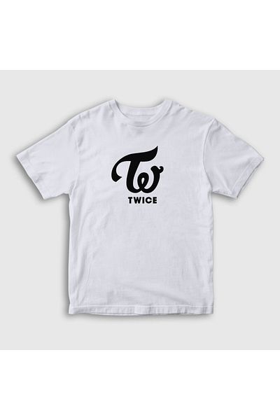 Presmono Tricou pentru copii unisex cu logo alb V2 K-pop Twice280980tt