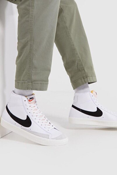 Nike Blazer Mid '77 Vintage Erkek Beyaz Deri Günlük Spor Ayakkabı ( DAR KALIP )