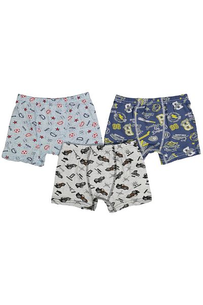 diamondstar Εσώρουχα Lycra Boy's Cotton Boxer Σλιπ 3 Συσκευασία