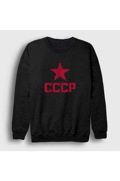 Presmono Унисекс черно-червен суитшърт Cccp Съветски съюз 267489tt