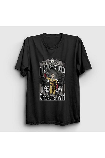 Presmono Μπλουζάκι Unisex Μαύρο Strongest Anime One Punch Man 240798 ττ