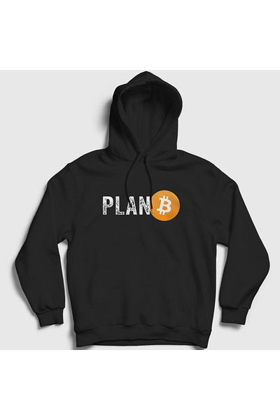 Presmono Φούτερ Unisex Black Plan B Bitcoin με κουκούλα 264273 ττ