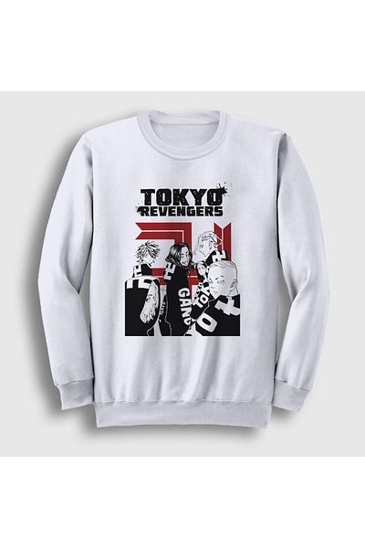 Presmono Φούτερ Unisex White Gang V2 Anime Tokyo Revengers 259911 ττ