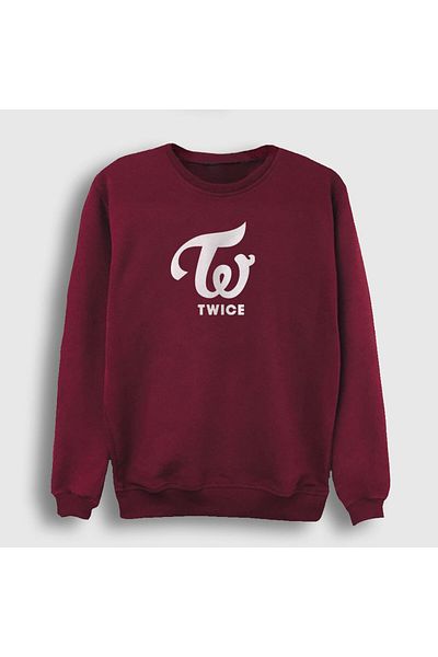 Presmono Унисекс суитшърт с лого V2 от K-pop Twice в червено 281059tt
