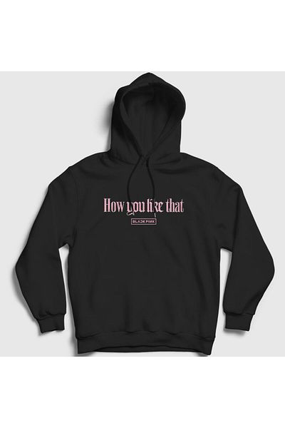 Presmono Унисекс черен суитшърт с качулка How You Like That Jennie Blackpink 271831tt