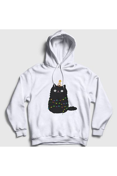 Presmono Unisex Λευκό Πρωτοχρονιάτικο Φούτερ με κουκούλα για την Πρωτοχρονιά 270897 ττ