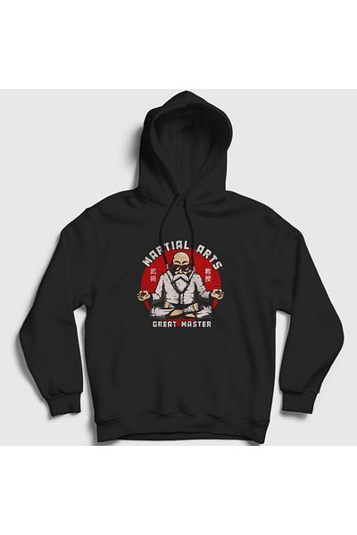 Presmono Φούτερ με κουκούλα Unisex Black Master Roshi Anime Dragon Ball 236561 ττ