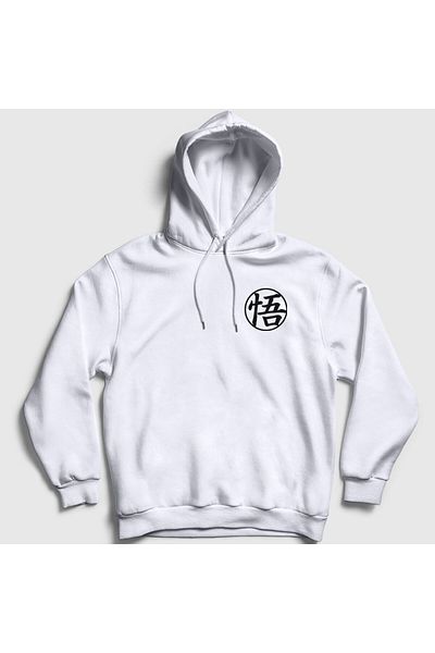 Presmono Φούτερ με κουκούλα Unisex White Kanji Go Anime Dragon Ball 236341 ττ