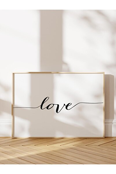 Postifull Love Çerçeveli Tablo, Ahşap Çerçeve ve Poster, Yatay Duvar Tablosu ...
