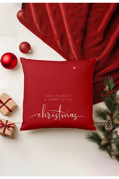 Filamente Christmas Themed Throw Pillow Cover / Christmas - Christmas Cushion Cover (Double-Sided Printed - Hidden Zipper)