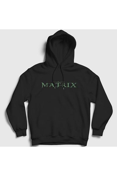 Presmono Унисекс суитшърт с качулка и черно лого на филма „Матрицата“ 253860tt