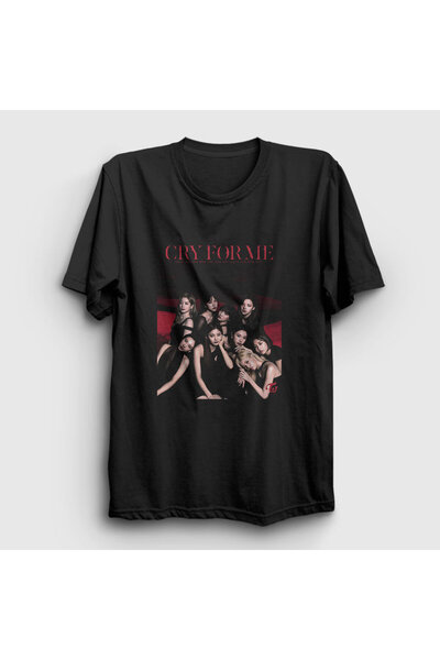 Presmono Unisex crna majica Cry For Me K-pop Twice T-shirt 280193tt