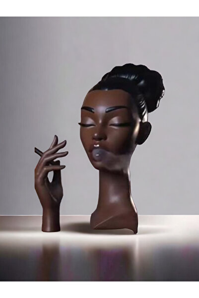 Ard.Art Sigara içen Siyahi Kadın Geri Akış Şelale Tütsülük Biblo