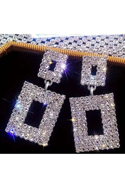 Dgt Luxury Eye-Catching Glitter Geometric Dangle Earrings