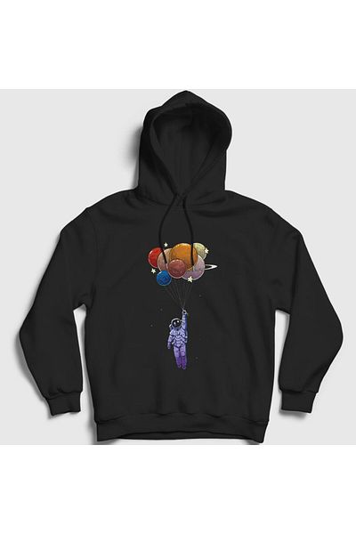 Presmono Unisex Μαύρα Μπαλόνια Αστροναύτης Space Astronaut Space Hooded φούτερ 282161 ττ