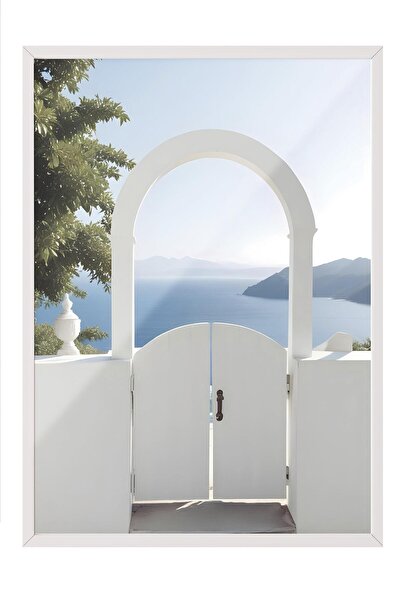 Postifull Pictură înrămată cu cadru Portalul Mediteranean, pictură verticală ...