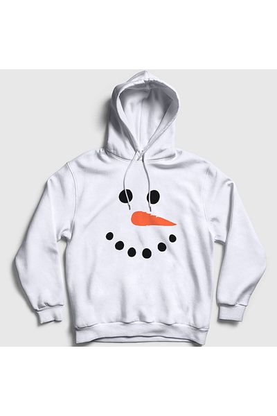 Presmono Unisex Λευκό Snowman Snowman Πρωτοχρονιάτικο φούτερ με κουκούλα 270967 ττ
