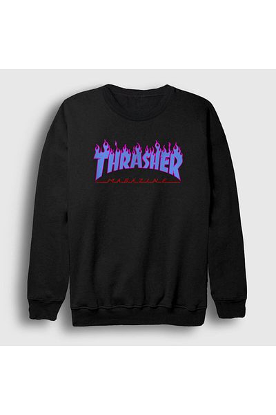 Presmono Унисекс суитшърт с черно лого V2 Thrasher 278478tt